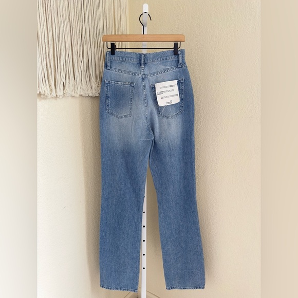 Triarchy Jeans High Rise Distressed Straight Jeans Size‎ 28 Light Wash - Picture 2 of 10